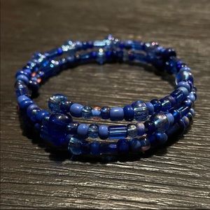 Wire beaded wrap around bracelet